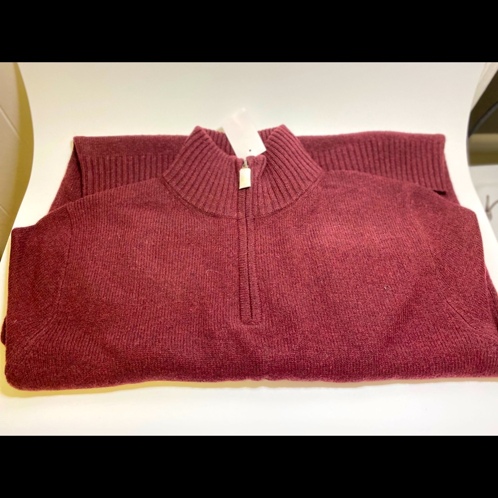 J Crew Lambswool Half-zipper sweater